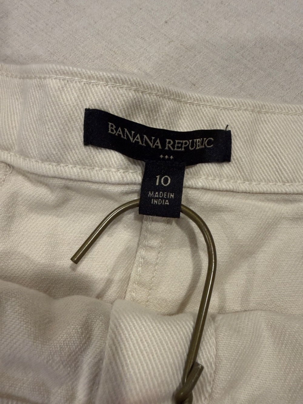 Banana Republic Off White denim Button-Front A-Line Skirt size 10 - Picture 2 of 10